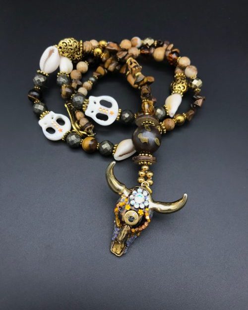 szany bijoux sautoir ethnique en pierres Pesha collection Gypsy soul présentation