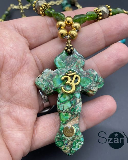 SZANY BIJOUX CREATEUR SAUTOIR LAKSHMI EN PIERRES LITHOTHERAPIE MODELE UNIQUE