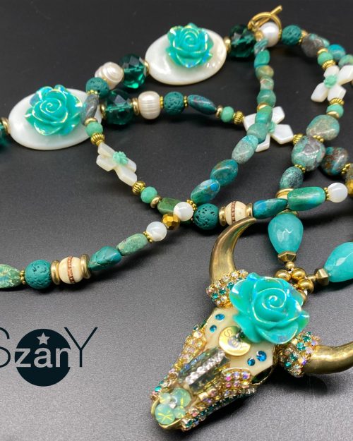 Eiréné sautoir szany de la collection gypsy soul en chrysocolle